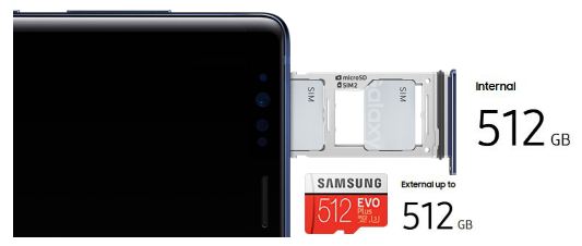 Samsung Galaxy Note 9 Memori Internal